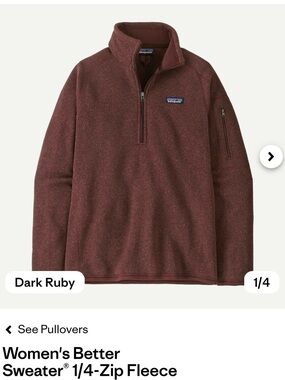 Patagonia Women's Better Sweater 1/4-Zip Fleece - Dark Ruby